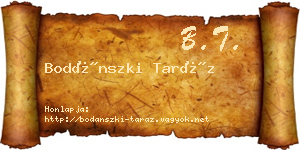 Bodánszki Taráz névjegykártya
